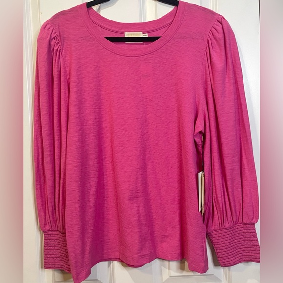 New Anthropologie Nation LTD Loren Tee Pink Long Puffy Sleeve Shirt Boho XL - Picture 2 of 8